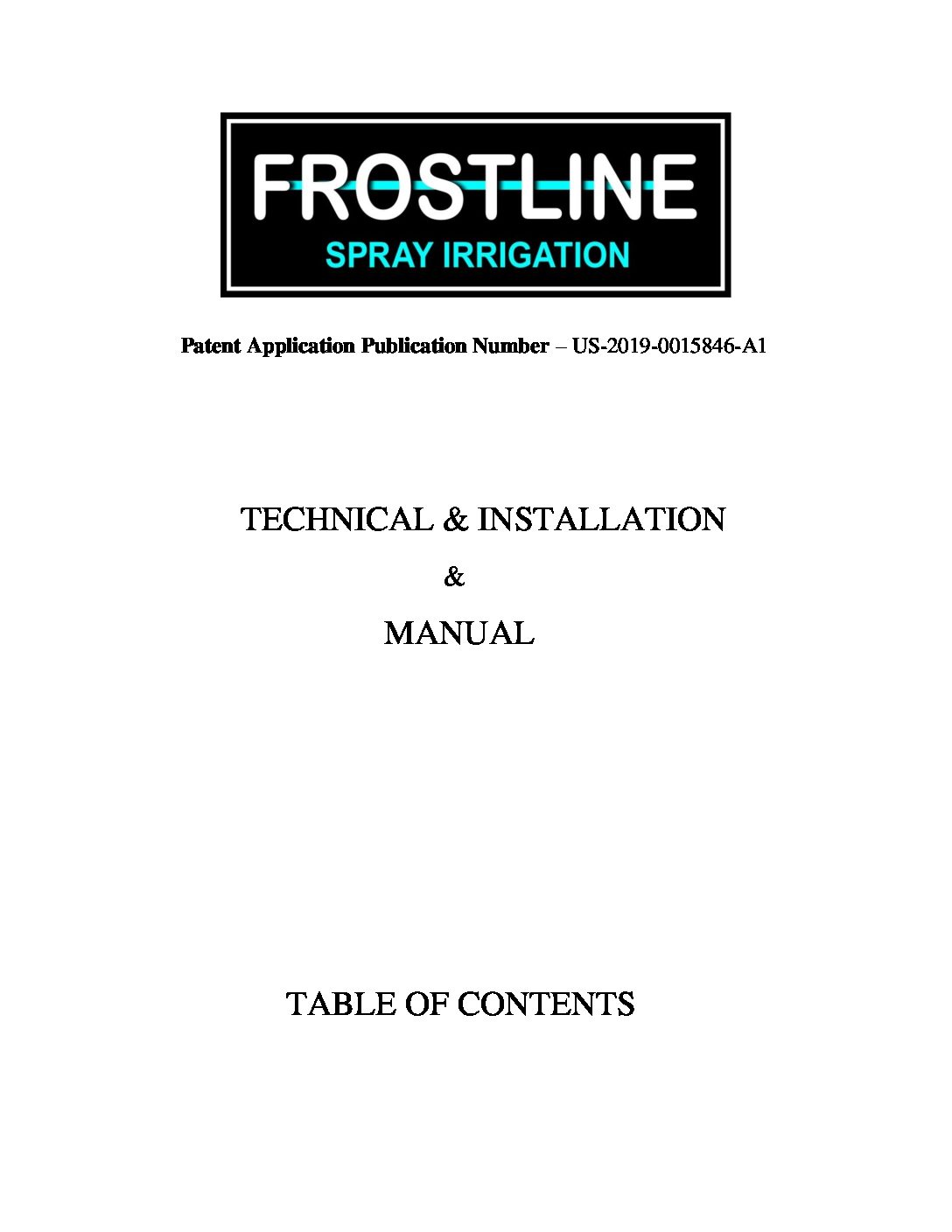 Frostline Manual cover